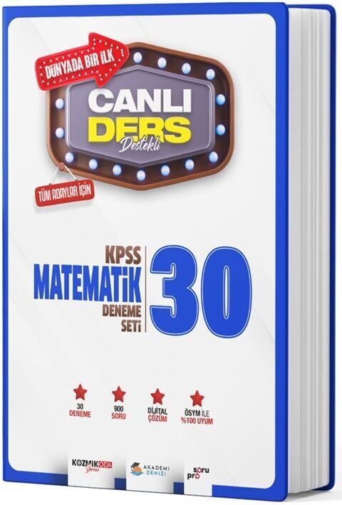AKADEMİ DENİZİ YAYINLARI KPSS CANLI DERS DENEME SETİ 30 LU MATEMATİK - 2024