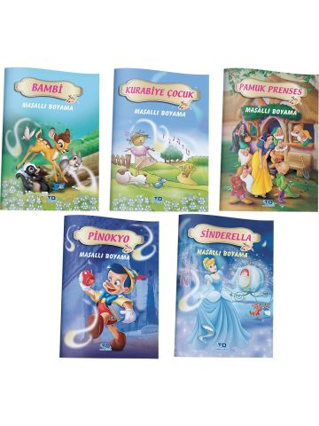 Tandem Yayınları Pamuk Prenses Masallı Boyama Kitabı (5 Kitap)
