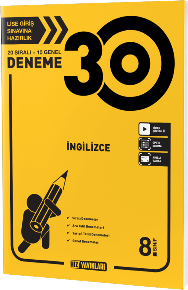 Hız Yayınları 8. SINIF İNGİLİZCE DENEME 30 LU