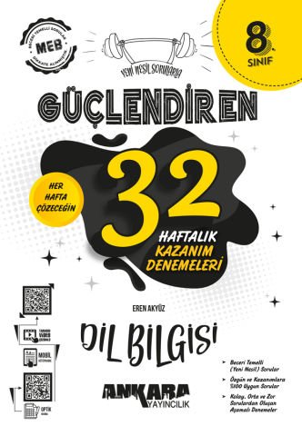 Ankara 8.Sınıf Güçlendiren 32 Haftalık Dil Bilgisi Kazanım Denemeleri