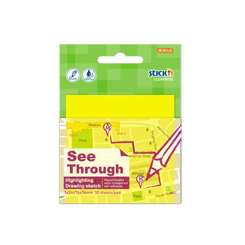 Stıckn 76x76 Yarı Saydam Neon Sarı 50 Yaprak