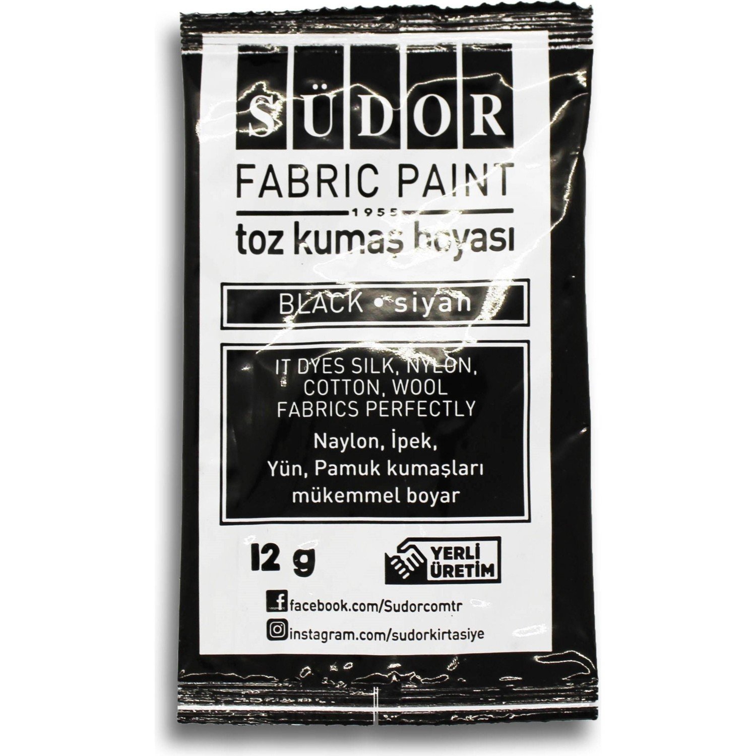 Südor kb10 Toz Kumaş Boyası Siyah 12 gr