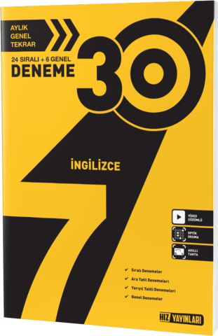 Hız Yayınları 7. SINIF İNGİLİZCE DENEME 30 LU