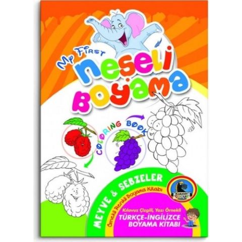 Karatay Türkçe - İngilizce Neşeli Boyama Kitabı Örnekli 32 Syf. (8 Kitap Takım)