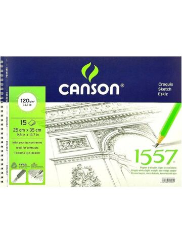 Canson 1557 Resim Ve Çizim Blok 120Gr 25X35 15Yp Spiralli Resim Defteri
