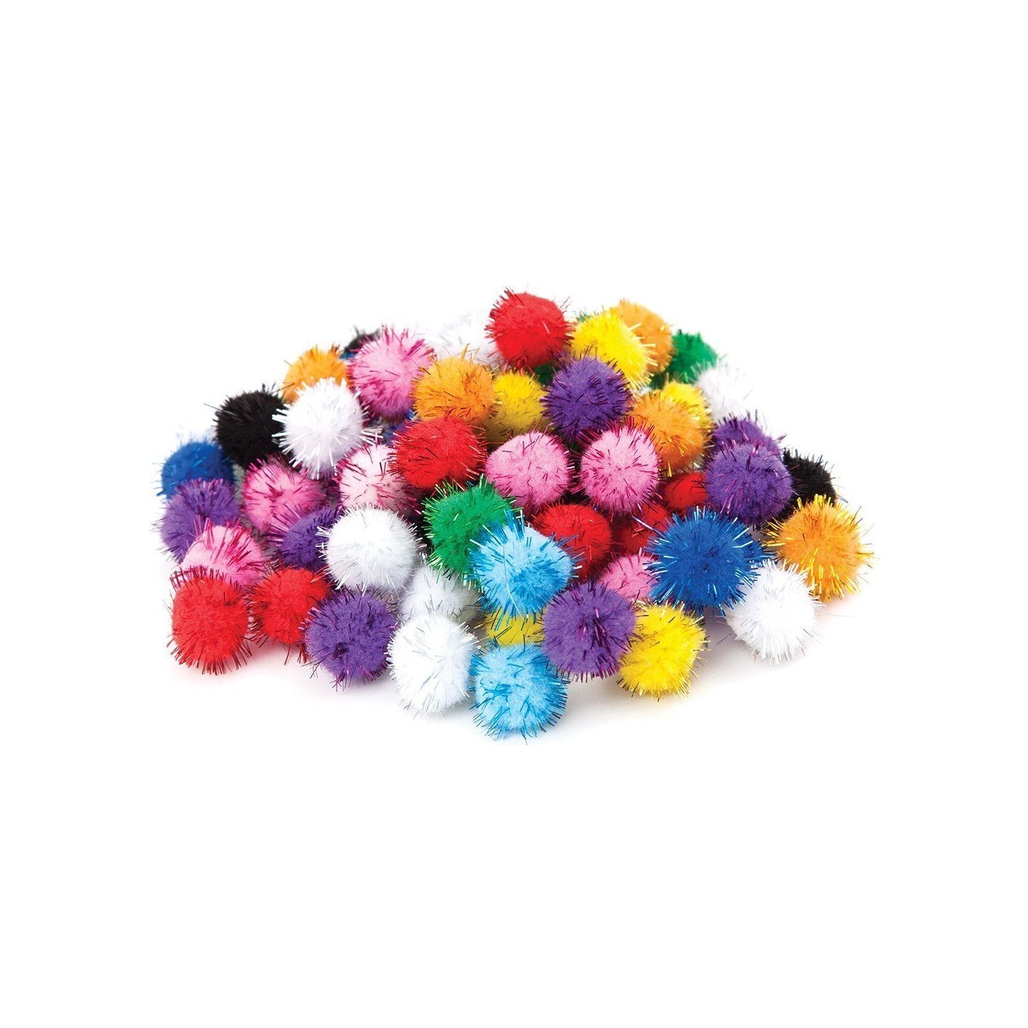 Puti Pom Pom Karışık Metalik 10mm-20mm-30 mm