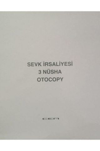 Cem Sevk İrsaliyesi 3 Nüsha Otocopy