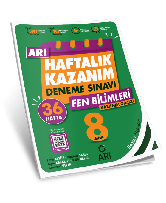 Arı Yayıncılık 8.Sınıf Fen Bilimleri Haftalık Kazanım Deneme
