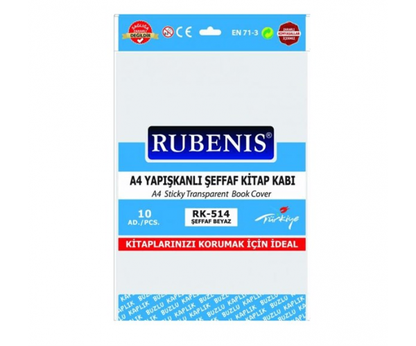 Rubenis A4 Yapışkanlı Buzlu Şeffaf Kitap Kabı Beyaz