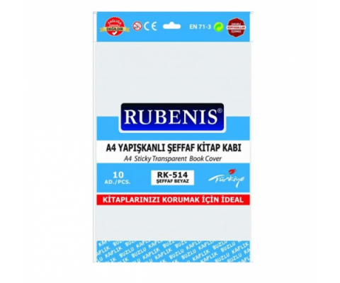 Rubenis A4 Yapışkanlı Buzlu Şeffaf Kitap Kabı Beyaz