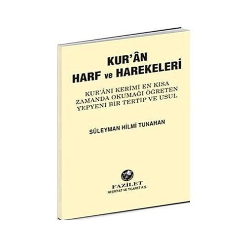 Fazilet Elif Cüz'ü Kur'an Harf Ve Harekeleri Küçük Boy (Yeni)