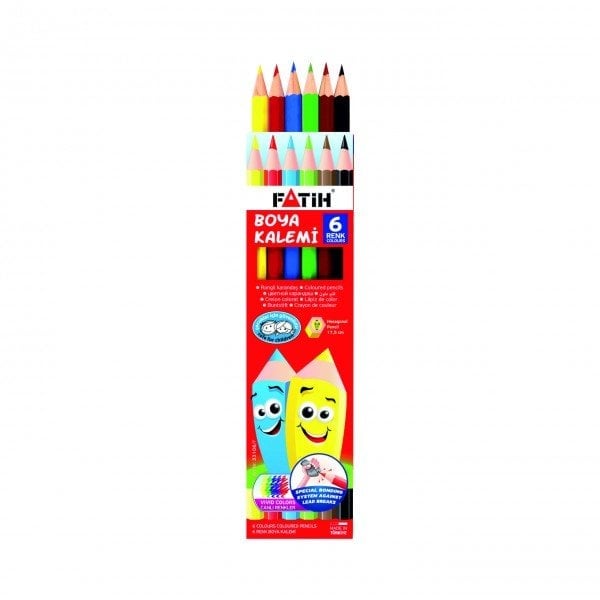 Fatih Boya Kalemi 6 Renk Tam Boy karton Kutu
