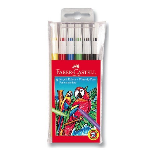 Faber Castell Keçeli Kalem 6 Renk(Yıkanabilir)