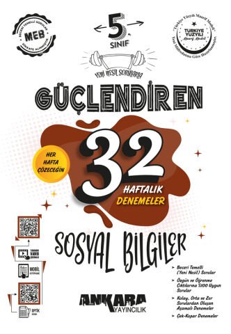 Ankara Yayınları 5.Sınıf Güçlendiren 32 Haftalık Sosyal Bilimler Kazanım Denemeleri 2025