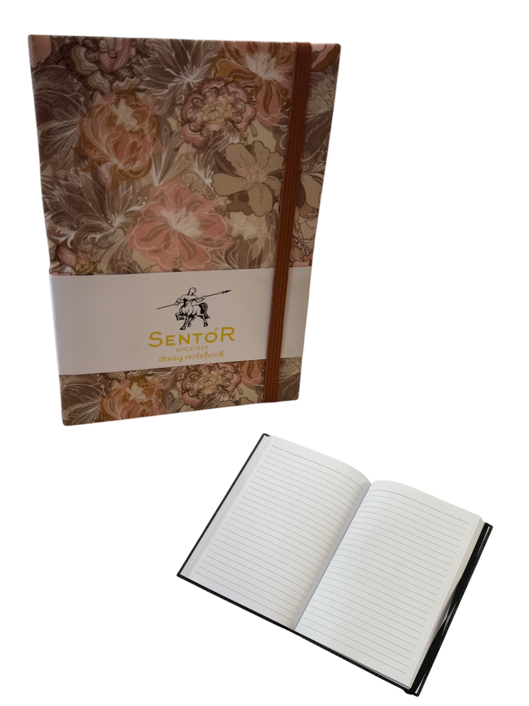 Sentor Çiçek desenli suni deri 168 ypr çizgili 14 x 20cm çok amaçlı defter