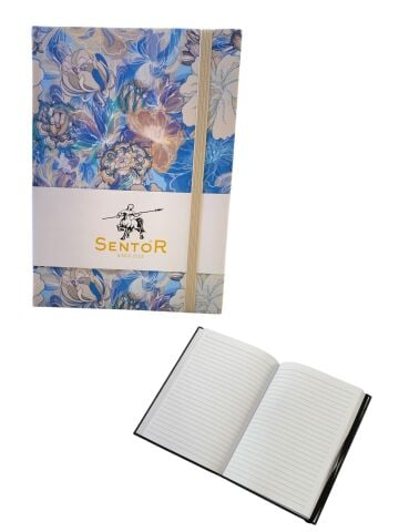 Sentor Çiçek desenli suni deri 168 ypr çizgili 14 x 20cm çok amaçlı defter