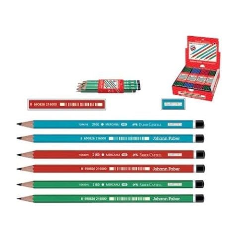 Faber-Castell Köşeli Mercanlı Kurşun kalem 12 Li Pkt