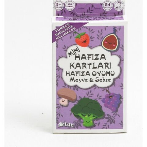 Star Eğitici Mini Hafıza Kartları Eşleştirme Oyunu – Meyve & Sebze