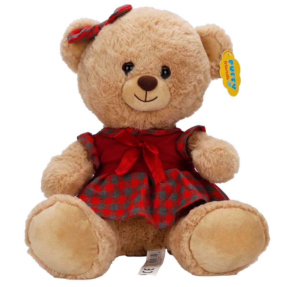 Sun-Jnh-Pff-Sk.Peluş Ayı Elbiseli 32 Cm 2a 40 Cm S0