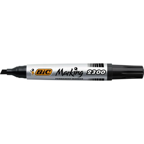 Bic Marker 2300 Kesik Uçlu Permanent Markör Siyah 12'li Kutu