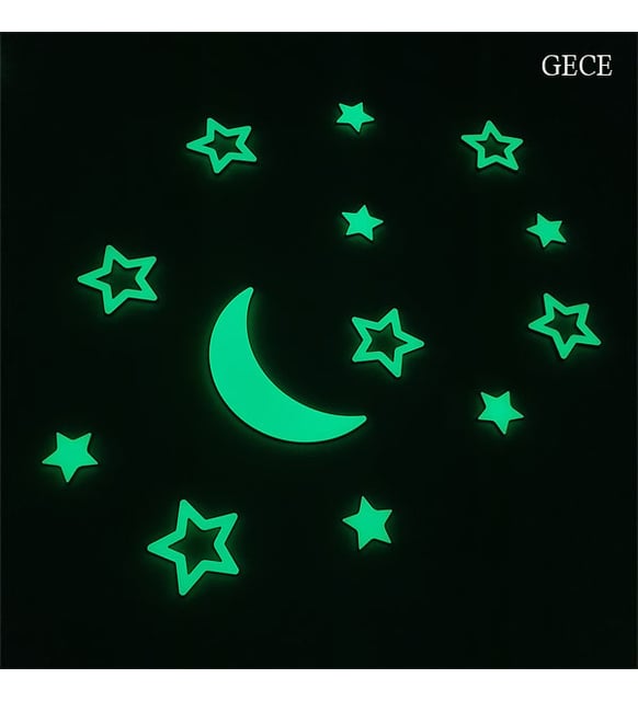 KZY Fosforlu Şekilli Sticker (Karanlıkta Parlar)- Kzy-2811