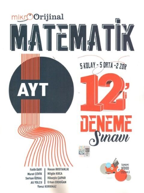 Mikro Orijinal Ayt Matematik 12 Li Deneme 2024