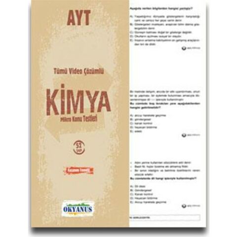 Okyanus Yayınları AYT Kimya Yaprak Test