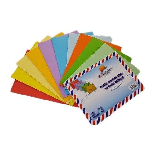 Doğan Zarf Karışık Renkli Zarf 13 x 19 cm 10'lu