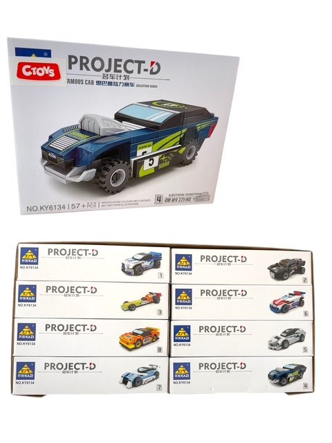 Ctoy-Ky6134 Yarış Arabaları Parçalı Blok Seti 8li S