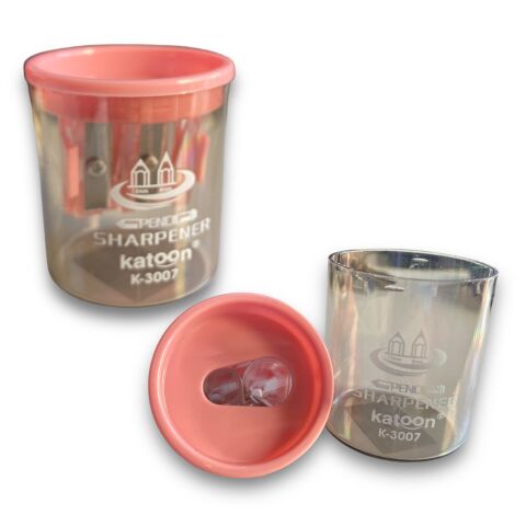 Katoon K-3007 Çift Bıçaklı Hazneli Kalemtraş – Pastel Pembe