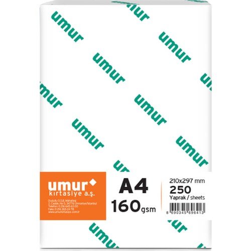 Umur A4 Gramajlı Fotokopi Kağıdı 160 gr 250 Sayfa