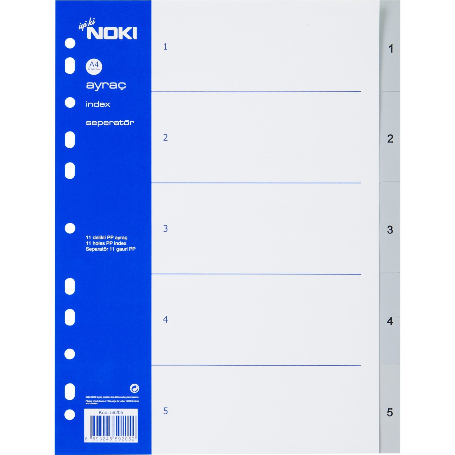 Noki 59205 Seperatör (Ayraç) Pp 1-5 Rakam