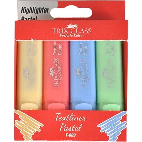 Trix Pastel Fosforlu Kalem 4’lü