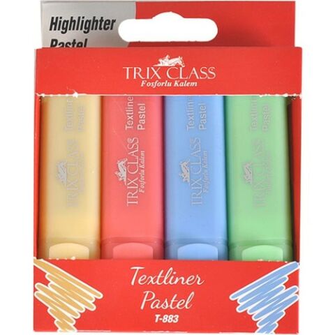 Trix Pastel Fosforlu Kalem 4’lü