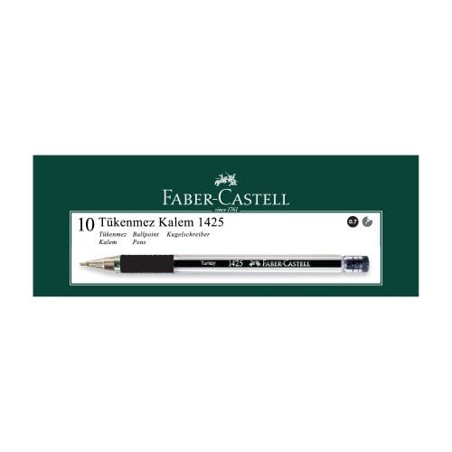 Faber Castell 1425 Tükenmez Kalem Siyah 10 Lu