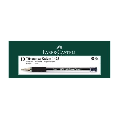 Faber Castell 1425 Tükenmez Kalem Siyah 10 Lu