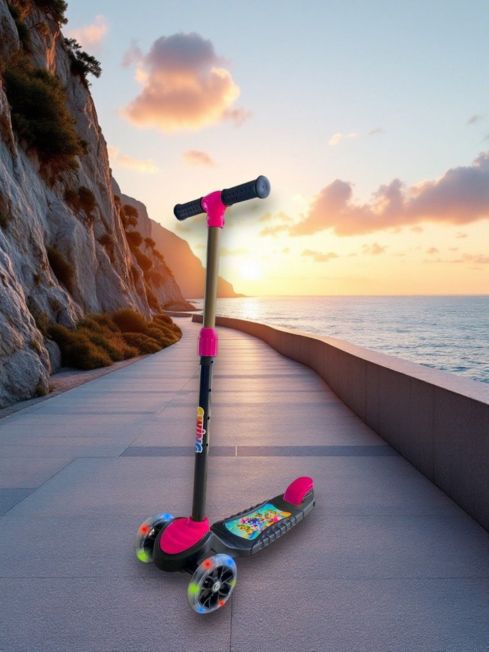 Swing Scooter Işıklı - Pembe (Kutulu)