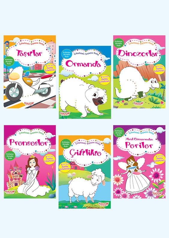 Yumurcak Yayınları Çıkartmalı Boyama Serisi 6 Kitap