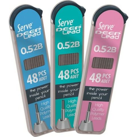 Serve Deep 0.5 Mm 2B Siyah Kalem Ucu 48 li Renkli Gövde – Mavi