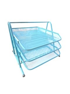 Maxx 2003c Metal 3 Lü Hareketli Evrak Rafı  - Pastel Mavi