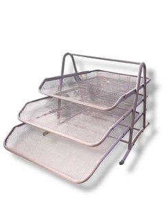 Maxx 2003c Metal 3 Lü Hareketli Evrak Rafı  - Pastel Mor