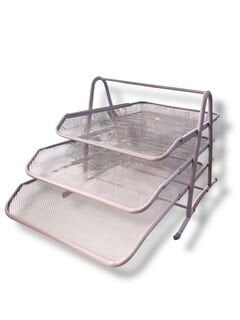 Maxx 2003c Metal 3 Lü Hareketli Evrak Rafı  - Pastel Mor