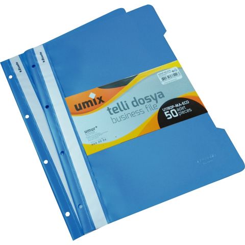 Umix Telli Dosya Eco Plastik Mavi 500'lü paket
