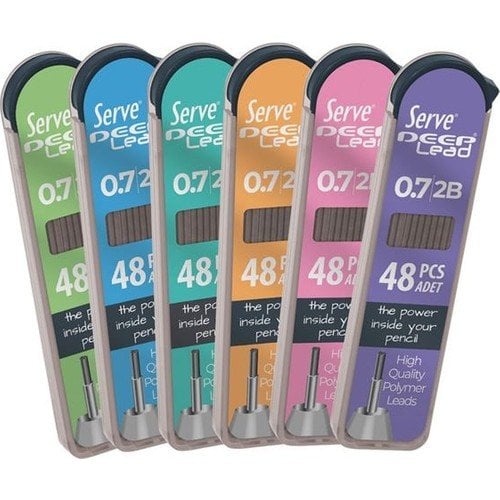 Serve Deep 0.7 Mm 2B Siyah Kalem Ucu 48 li Renkli Gövde – Pembe