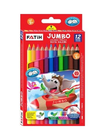 Fatih 12 Renk Jumbo Tam Boy Boya Kalemi 33340