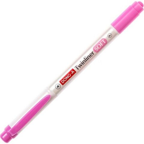 Dong-A Twinliner Soft Fosforlu Kalem Fuşya No:69