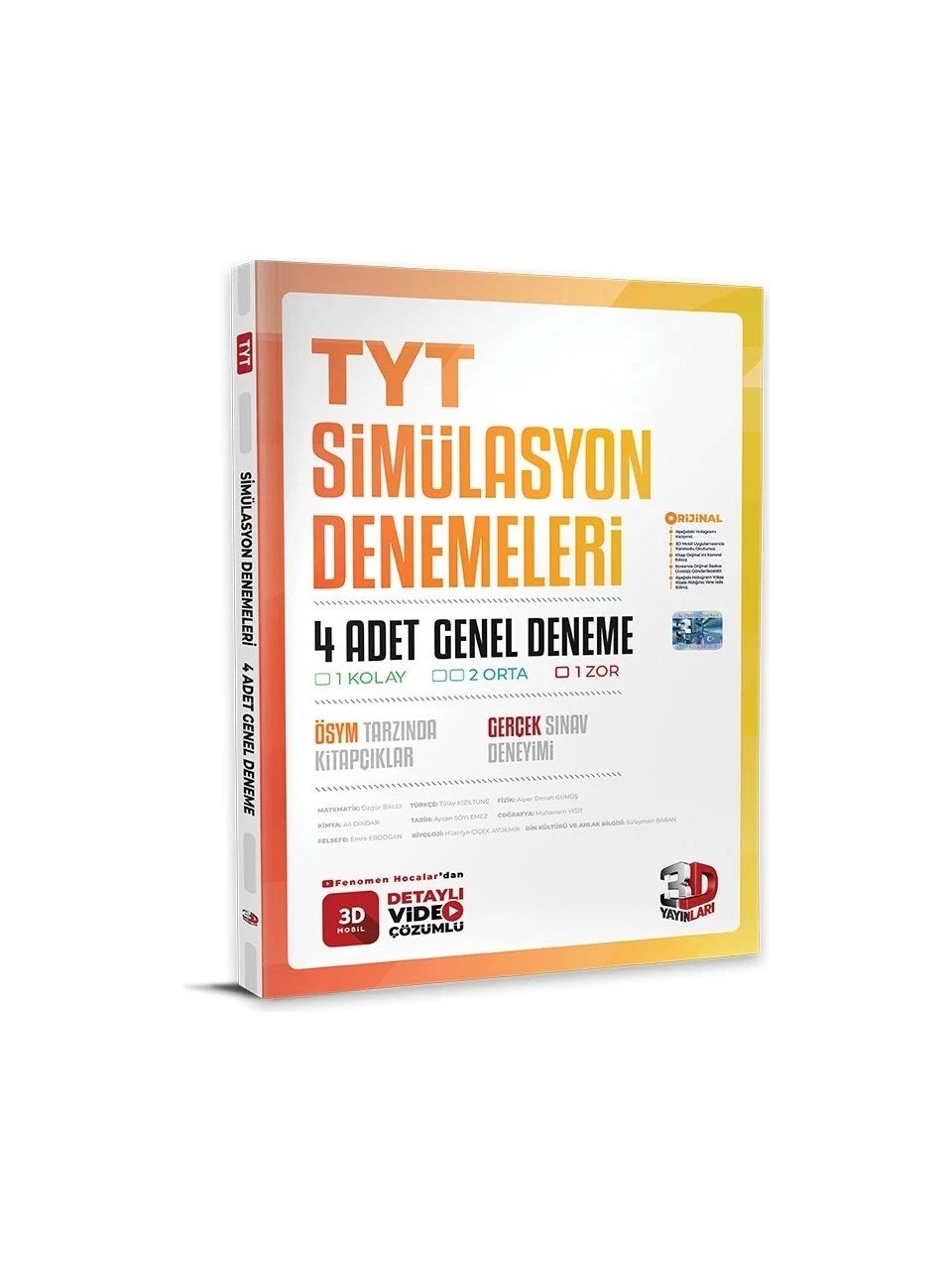 3D Yayınları TYT 4 lü Simülasyon Genel Deneme