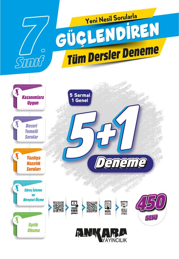Ankara Yayıncılık 7. Sınıf Tüm Dersler Güçlendiren Denemeleri