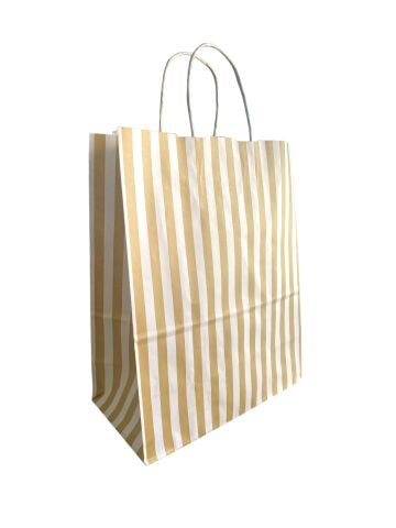 Umur Karton Çanta 12x25x30 (Altın Yaldız 90gr Kraft ) – 5 Li Paket