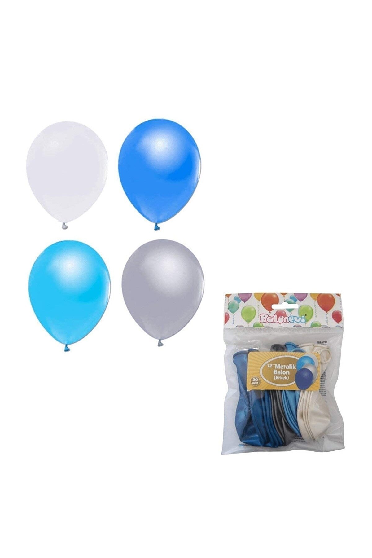 Nedi Pm-12140 Balon Metalik Erkek Asorti 20 Li